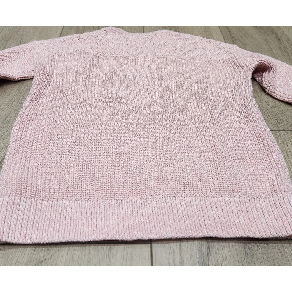 Girls Cable‎ Knit Fringe Sweater Light Pink Size 7/8 The Children's Place